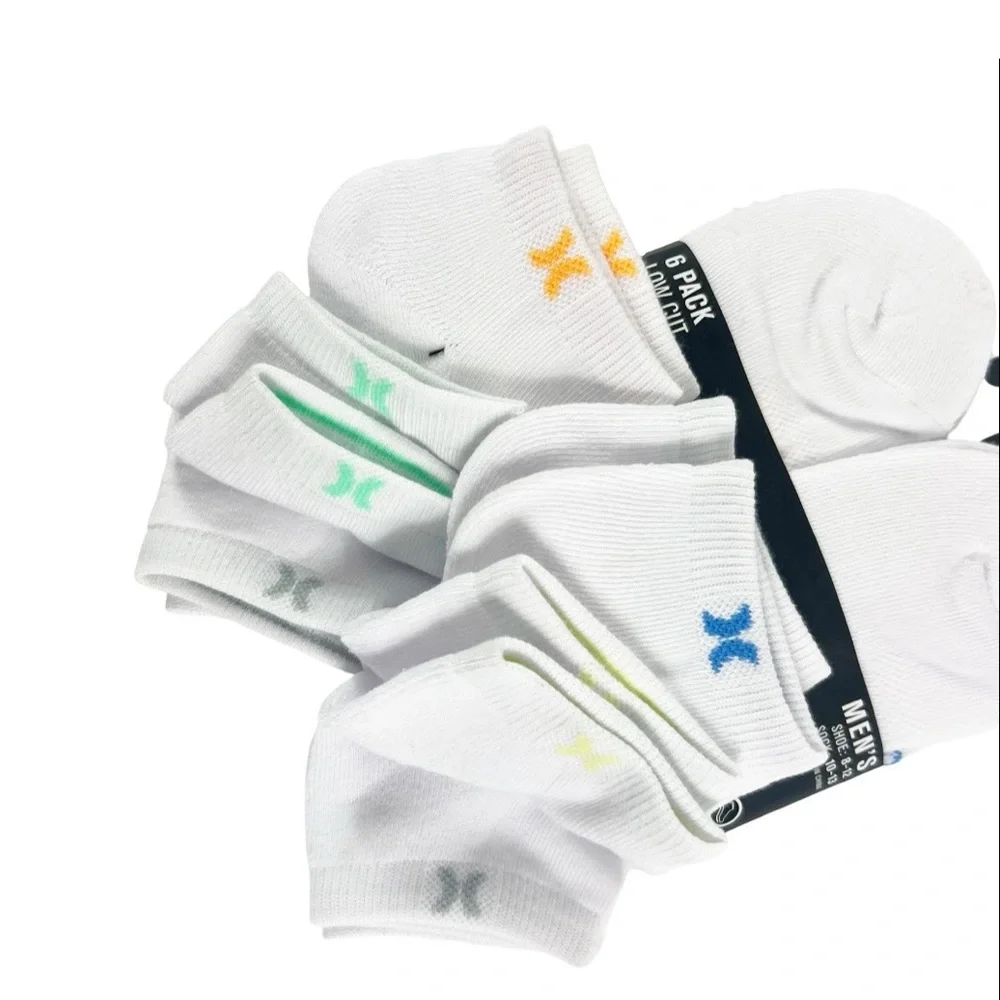 Hurley 6 Pairs Low Cut Cushioned Sole Socks NEW